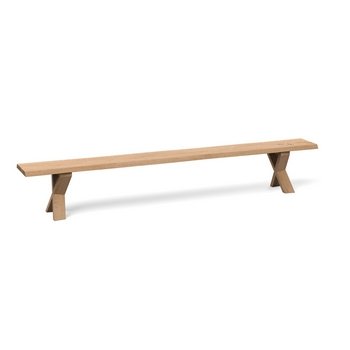 An Image of Heal's Oslo Bench 200x35cm White Oiled Oak Straight Edge Not Filled