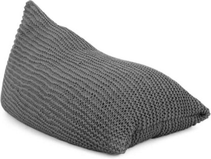 An Image of Andra Large Chunky Knit Bean Bag, Slate Grey