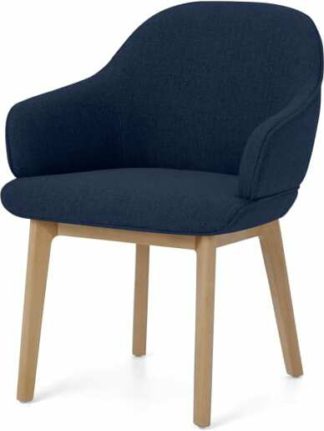 An Image of Erdee Carver Dining Chair, Midnight Blue Weave