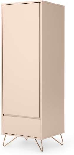 An Image of Elona Single Wardrobe, Dusk Pink & Copper