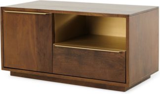 An Image of Anderson Compact TV Stand, Mango Wood & Brass