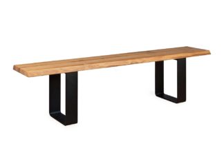 An Image of Heal's Prague Bench 180x35cm Natural Oiled Oak Natural Edge Not Filled