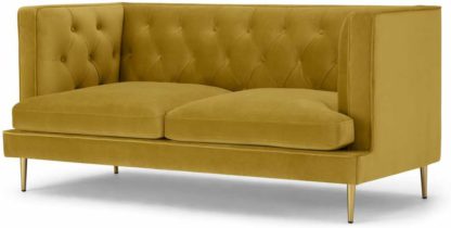 An Image of Goswell 2 Seater Sofa, Vintage Gold Velvet
