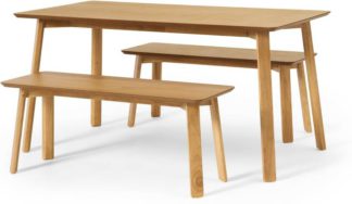 An Image of Asuna Dining Table and Bench Set, Oak