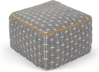 An Image of Maddox Geo Pouffe, Grey