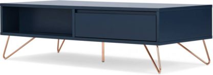 An Image of Elona Coffee Table, Dark Blue & Copper