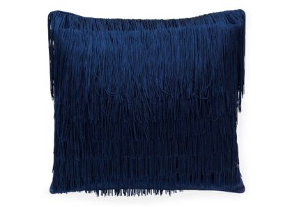 An Image of One Nine Eight Five Tassel Cushion Midnight Blue