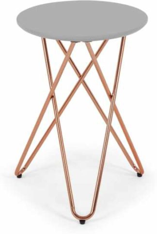 An Image of Eibar Side Table, Grey and Copper