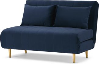 An Image of Bessie Small Sofa Bed, Royal Blue Velvet