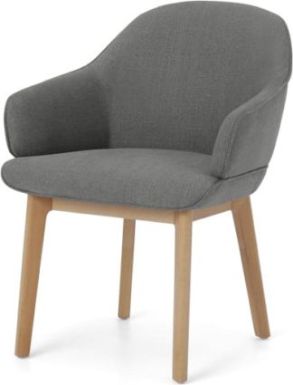 An Image of Erdee Carver Dining Chair, Ashen Grey Weave