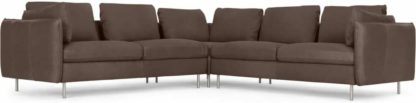An Image of Vento 5 Seater Corner Sofa, Texas Charcoal Grey Leather