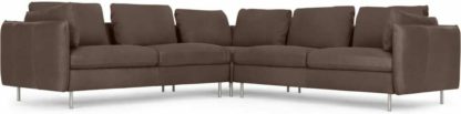 749691f5082b283b32b34b3076309dcdb2c766cc3b9f31302f30c0e0444c71cf.jpg An Image of Vento 5 Seater Corner Sofa, Texas Charcoal Grey Leather