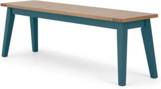 An Image of Ralph Large bench, Oak and Teal