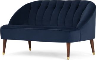 An Image of Margot 2 Seat sofa, Imperial Blue Velvet