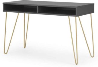 An Image of Elona Console Desk, Charcoal & Brass