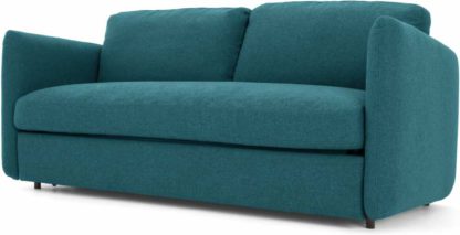 An Image of Fletcher 3 Seater Sofabed with Pocket Sprung Mattress, Mineral Blue