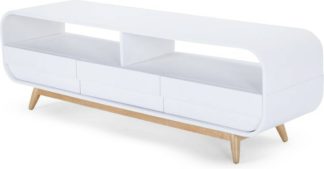 An Image of Esme Wide TV Stand, White and Ash