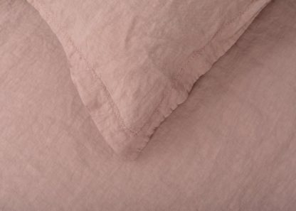 An Image of Heal's Washed Linen Dusky Pink Duvet Cover Double
