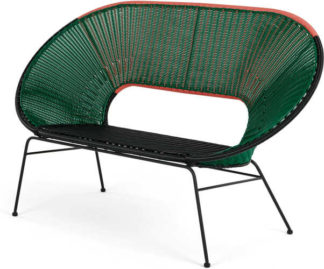 An Image of Yuri Garden Bench, Multi Woven Green