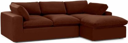 An Image of Samona Right Hand Facing Chaise End Sofa, Amber Velvet