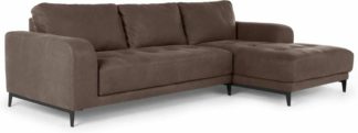 An Image of Luciano Right Hand Facing Corner Sofa, Texas Charcoal Grey Leather