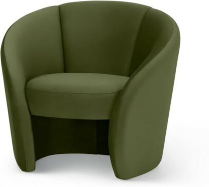 An Image of Abigail Accent Armchair, Fir Green Velvet