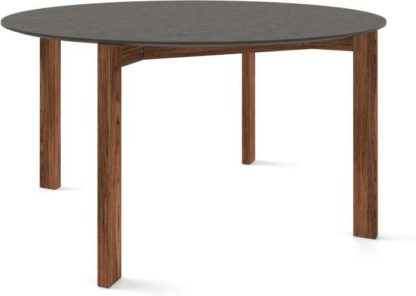 An Image of Custom MADE Niven 6 Seat Round Dining Table, Concrete and Walnut