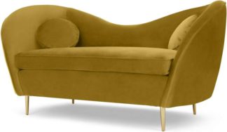 An Image of Kooper 2 Seater Sofa, Vintage Gold Velvet
