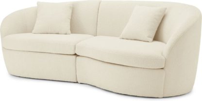 An Image of Reisa 3 Seater Sofa, Whitewash Boucle
