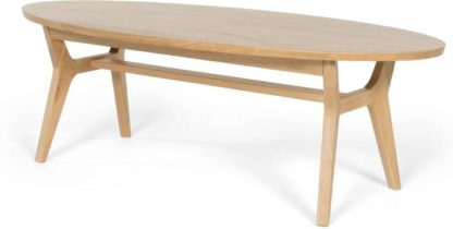 An Image of Jenson Oval Coffee Table, Solid Oak