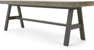 An Image of Edson Garden Dining Bench, Grey and Black