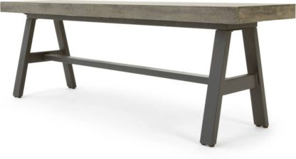 840f79dce2f85eb933fd36f6c9e2ef7644d01c4b378614548a11a1a7005ce486.jpg An Image of Edson Garden Dining Bench, Grey and Black