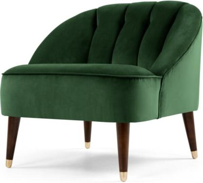 An Image of Margot Accent Armchair, Forest Green Velvet