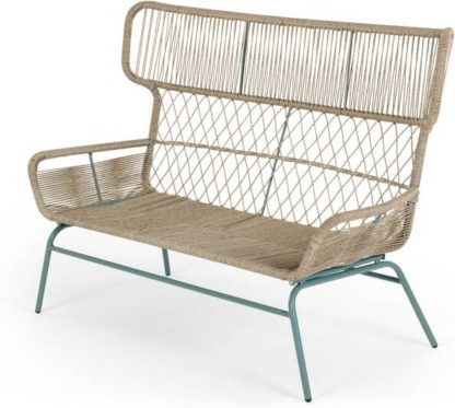 84524219ade5cc1b1bb1268dfdcab33ccd9012c04aa90988c0134dfa2326d30a.jpg An Image of Lyra Garden 2 Seater Sofa, Blue and Grey