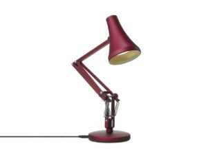An Image of Anglepoise 90 Mini Mini Desk Lamp Berry Red & Red