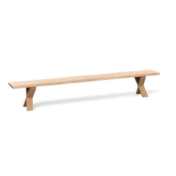 An Image of Heal's Oslo Bench 200x35cm White Oiled Oak Straight Edge Not Filled