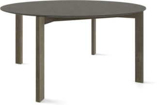 An Image of Custom MADE Niven 8 Seat Round Dining Table, Concrete and Smoked Oak
