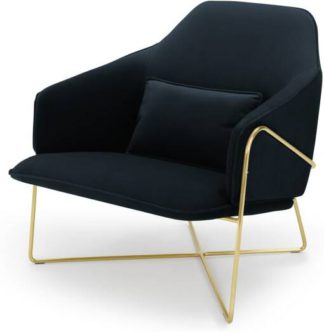 An Image of Stanley Accent Armchair, Twilight Blue Velvet