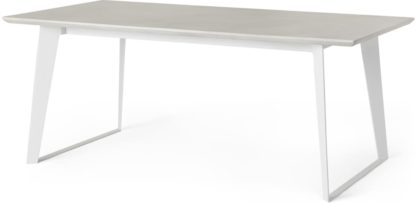 An Image of Boone 6 Seat Dining Table, White Concrete Resin Top