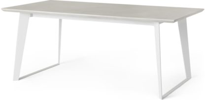 880a23a1a5d191d3c39d6b1b4de9d610b3f66a0fb1c620d2bb735108211eb0b0.jpg An Image of Boone 6 Seat Dining Table, White Concrete Resin Top