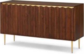 An Image of Talin Wide Sideboard, Walnut Stain Acacia Wood & Brass