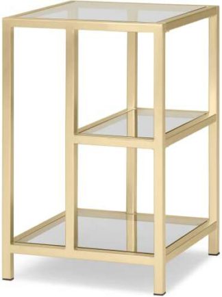 An Image of Connelly Side Table, Brass & Smoked Glass