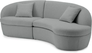 An Image of Reisa Right Hand Facing Chaise End Sofa, Steel Boucle
