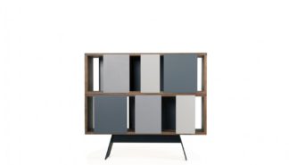 An Image of De La Espada Different Trains Narrow 2-Tier Cabinet Walnut