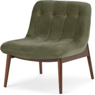 An Image of Halbert Accent Armchair, Sycamore Green Velvet