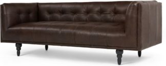 An Image of Connor 3 Seater Sofa, Vintage Brown Premium Leather