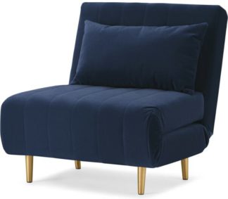 An Image of Bessie Single Sofa Bed, Royal Blue Velvet
