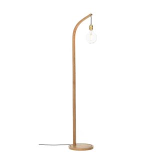 An Image of Mooring Floor Lamp Oak Grey Flex