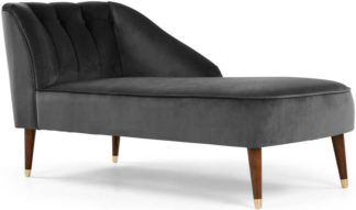 An Image of Margot Right Hand Facing Chaise Longue, Pewter Grey Velvet