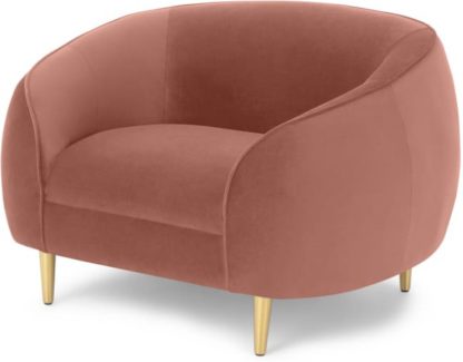An Image of Trudy Armchair, Blush Pink Velvet